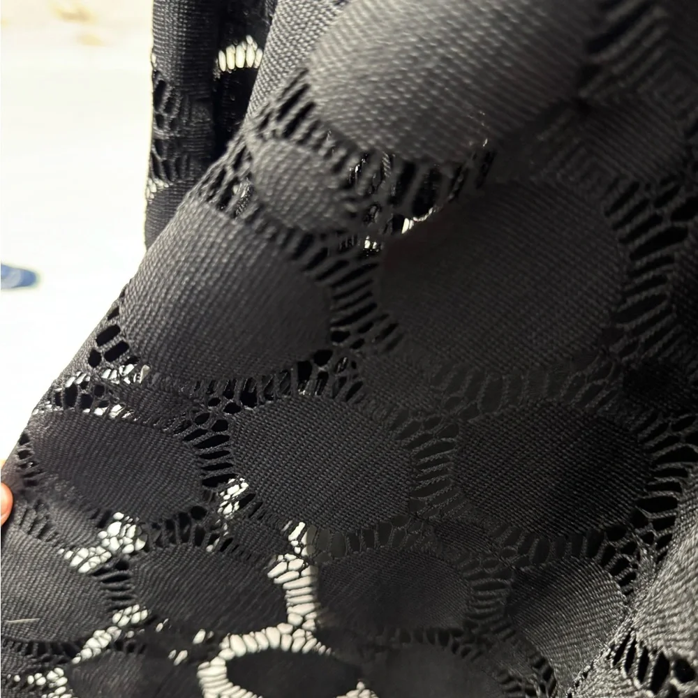 Ruby Rd. Black Open Knit Circle Cardigan M - Picture 3 of 5